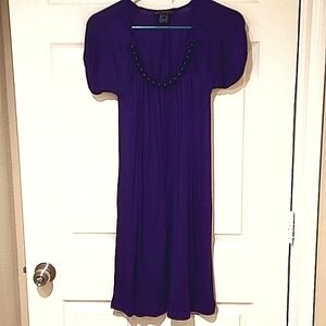 Purple French Connection dress with black beaded neckline